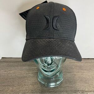 Hurley Black Cap with Orange Accents.NWT. 59Fifty.medium/large. Stretch fit.
